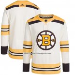 Camiseta Hockey Boston Bruins 100th Aniversario Primegreen Autentico Crema