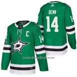 Camiseta Hockey Dallas Stars 14 Jamie Benn Autentico Primera 2018 Verde