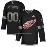 Camiseta Hockey Detroit Red Wings Personalizada Black Shadow