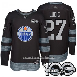 Camiseta Hockey Edmonton Oilers 27 Milan Lucic 2017 Centennial Limited Negro