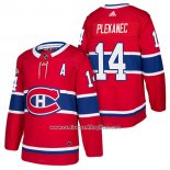 Camiseta Hockey Montreal Canadiens 14 Tomas Plekanec Autentico Primera 2018 Rojo