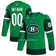 Camiseta Hockey Montreal Canadiens 2023 St. Patrick's Day Autentico Personalizada Verde