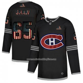 Camiseta Hockey Montreal Canadiens Andrew Shaw 2020 USA Flag Negro