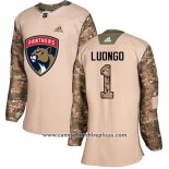 Camiseta Hockey Mujer Florida Panthers 1 Roberto Luongo Autentico 2017 Veterans Day Stitched Camuflaje