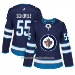 Camiseta Hockey Mujer Winnipeg Jets 55 Mark Scheifele Adizero Jugador Primera Azul