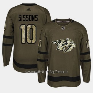 Camiseta Hockey Nashville Predators Colton Sissons Camuflaje Salute To Service