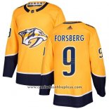 Camiseta Hockey Nino Nashville Predators 9 Filip Forsberg Amarillo Primera Autentico Stitched