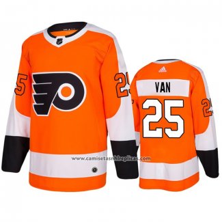 Camiseta Hockey Philadelphia Flyers James Van Riemsdyk Primera Autentico Naranja