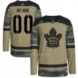 Camiseta Hockey Toronto Maple Leafs Personalizada Military Appreciation Team Autentico Practice Camuflaje