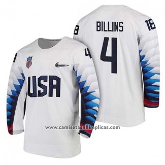 Camiseta Hockey USA Chad Billins 2018 Olympic Blanco