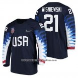 Camiseta Hockey USA James Wisniewski 2018 Olympic Azul