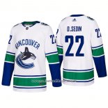 Camiseta Hockey Vancouver Canucks 22 Daniel Sedin Segunda Premier 2017-2018 Blanco