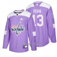 Camiseta Hockey Washington Capitals Jakub Vrana Hockey Fights Cancer Violeta