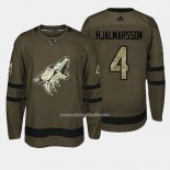 Camiseta Hockey Arizona Coyotes 4 Arizona Niklas Hjalmarsson Verde Salute To Service