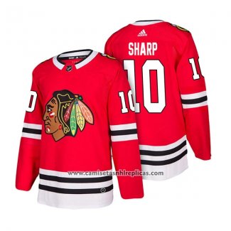 Camiseta Hockey Chicago Blackhawks 10 Patrick Sharp Primera Autentico 2018 Rojo