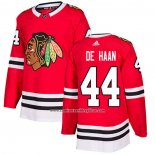 Camiseta Hockey Chicago Blackhawks 44 Calvin De Haan Primera Autentico Rojo