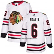 Camiseta Hockey Chicago Blackhawks 6 Olli Maatta Road Autentico Blanco