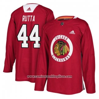 Camiseta Hockey Chicago Blackhawks Jan Rutta Practice Rojo