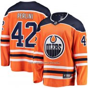 Camiseta Hockey Edmonton Oilers Brendan Perlini Primera Breakaway Naranja