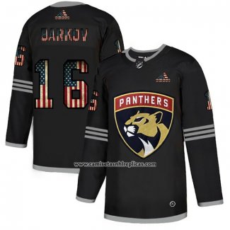 Camiseta Hockey Florida Panthers Aleksander Barkov 2020 USA Flag Negro