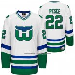 Camiseta Hockey Hartford Whalers Night Brett Pesce Heritage Throwback Blanco