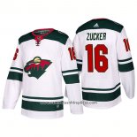 Camiseta Hockey Minnesota Wild 16 Jason Zucker Segunda 2017-2018 Blanco