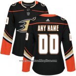 Camiseta Hockey Mujer Anaheim Ducks Primera Personalizada Negro