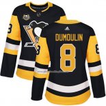 Camiseta Hockey Mujer Pittsburgh Penguins 8 Brian Dumoulin 50 Anniversary Primera Premier Negro