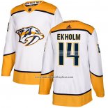 Camiseta Hockey Nashville Predators 14 Mattias Ekholm Road Autentico Blanco