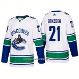 Camiseta Hockey Vancouver Canucks 21 Loui Eriksson Segunda Premier 2017-2018 Blanco