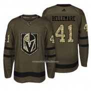 Camiseta Hockey Vegas Golden Knights 41 Pierre Edouard Bellemare Verde Militar