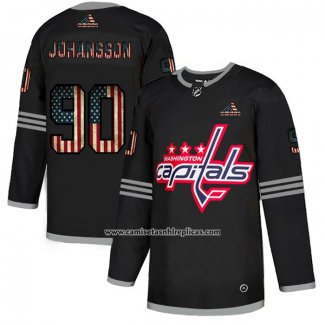 Camiseta Hockey Washington Capitals Johansson 2020 USA Flag Negro Rojo